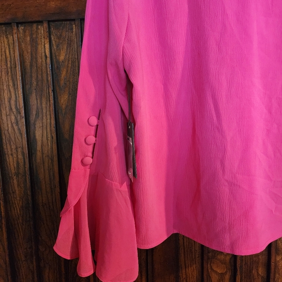 Vince Camuto Womens Pink Bell Sleeve Blouse Size Large - Picture 2 of 6